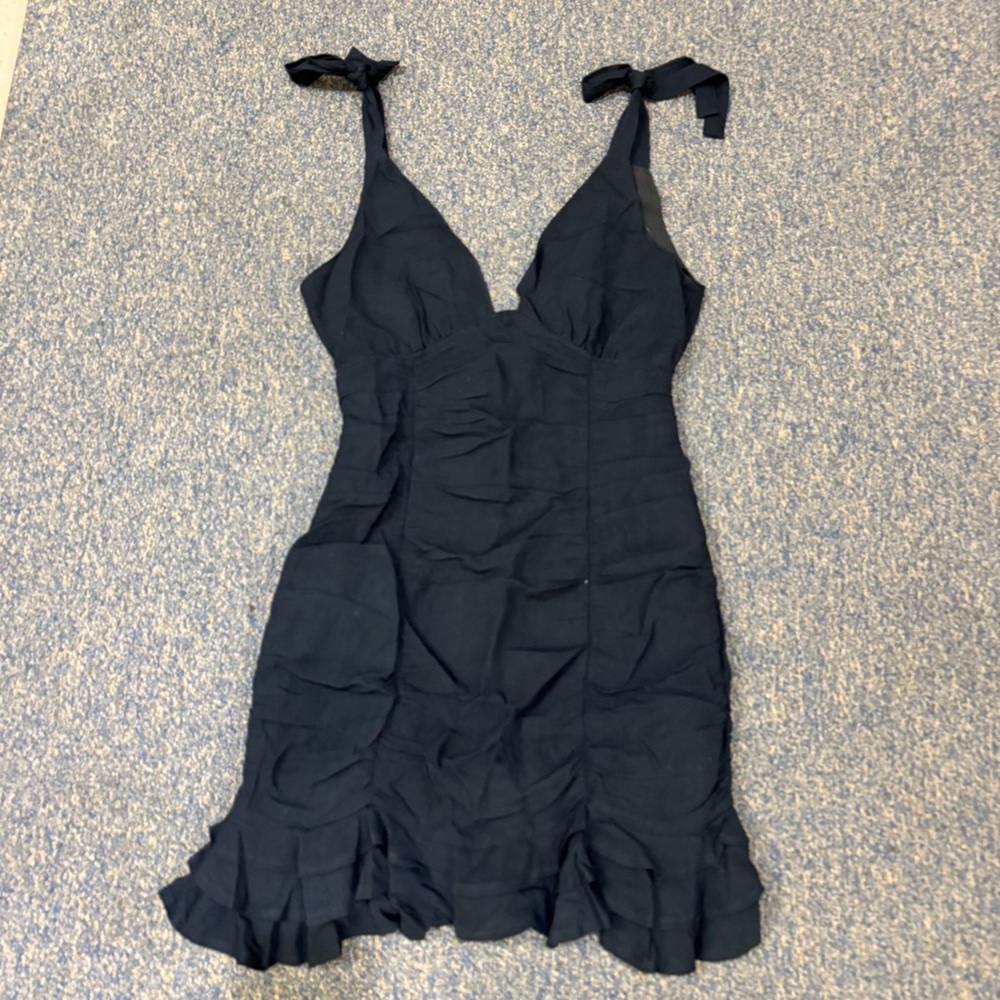 BNWT Sky to Moon Black V Neck Ruffle Dress